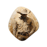 Minimalism Cowboy Painting II - Asymmetric Metal Wall Art