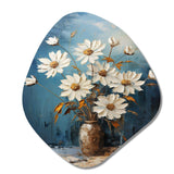 White Daisy Efflorescence Bouquet Serenity - Asymmetric Metal Wall Art