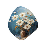 White Daisy Efflorescence Bouquet Serenity - Asymmetric Metal Wall Art