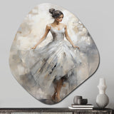 Contemporary Grey Ballet Dance Symphony I - Asymmetric Metal Wall Art