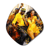 Yellow Jazz Dance Fusion - Asymmetric Metal Wall Art