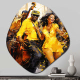 Yellow Jazz Dance Fusion - Asymmetric Metal Wall Art