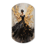 Gold And Black Dance Splash I - Asymmetric Metal Wall Art