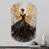 Gold And Black Dance Splash I - Asymmetric Metal Wall Art