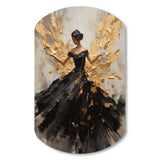 Gold And Black Dance Splash I - Asymmetric Metal Wall Art