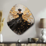 Gold And Black Dance Splash I - Asymmetric Metal Wall Art