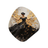 Gold And Black Dance Splash I - Asymmetric Metal Wall Art