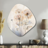 Dandelion Charm In Winter IV - Asymmetric Metal Wall Art