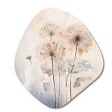 Dandelion Charm In Winter IV - Asymmetric Metal Wall Art