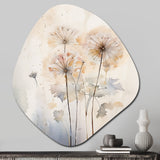 Dandelion Charm In Winter IV - Asymmetric Metal Wall Art