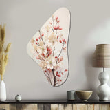 White Dogwood Blossom Harmony III - Asymmetric Metal Wall Art