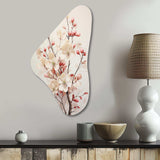 White Dogwood Blossom Harmony III - Asymmetric Metal Wall Art