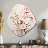 White Dogwood Blossom Harmony III - Asymmetric Metal Wall Art