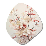 White Dogwood Blossom Harmony III - Asymmetric Metal Wall Art