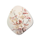 White Dogwood Blossom Harmony III - Asymmetric Metal Wall Art