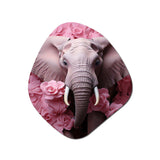 Pink Romantic Blooms Elephant I - Asymmetric Metal Wall Art