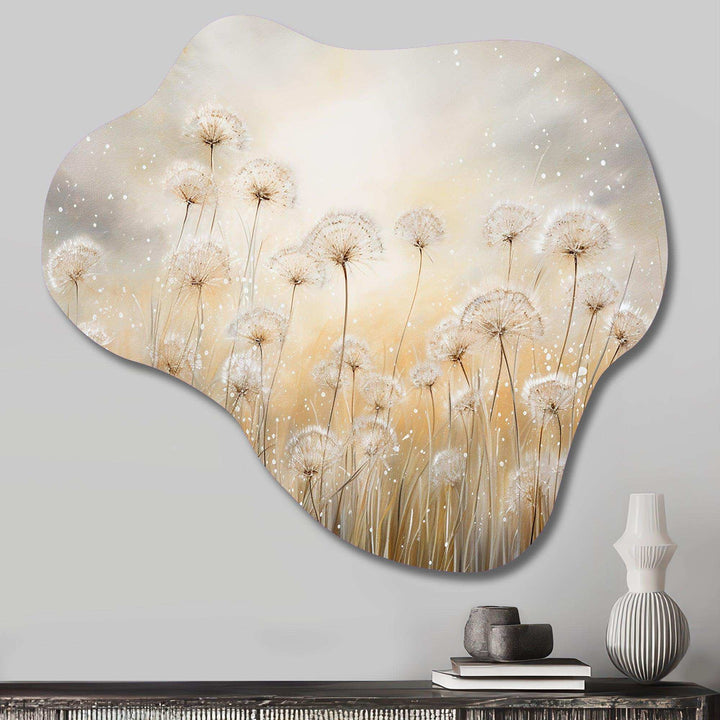 Dandelion Field Breeze - Asymmetric Metal Wall Art
