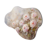 Pink Roses Farmhouse Charm - Asymmetric Metal Wall Art