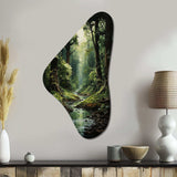 River Into Enchanted Woods I - Asymmetric Metal Wall Art