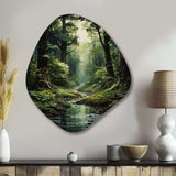 River Into Enchanted Woods I - Asymmetric Metal Wall Art