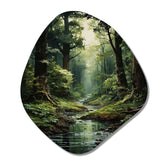 River Into Enchanted Woods I - Asymmetric Metal Wall Art