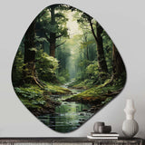 River Into Enchanted Woods I - Asymmetric Metal Wall Art