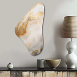 Abstract Beige And Gold Geyser Paint III - Asymmetric Metal Wall Art