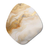 Abstract Beige And Gold Geyser Paint III - Asymmetric Metal Wall Art