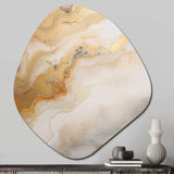 Abstract Beige And Gold Geyser Paint III - Asymmetric Metal Wall Art