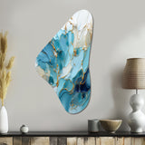 Blue And White Glacier Charm - Asymmetric Metal Wall Art