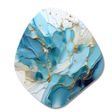 Blue And White Glacier Charm - Asymmetric Metal Wall Art