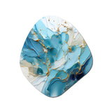 Blue And White Glacier Charm - Asymmetric Metal Wall Art