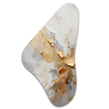 Beige And Gold Glacier Stone Simplicity III - Asymmetric Metal Wall Art