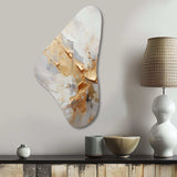 Beige And Gold Glacier Stone Simplicity III - Asymmetric Metal Wall Art