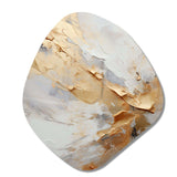 Beige And Gold Glacier Stone Simplicity III - Asymmetric Metal Wall Art