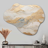 Beige And Gold Glacier Stone Art III - Asymmetric Metal Wall Art