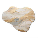 Beige And Gold Glacier Stone Art III - Asymmetric Metal Wall Art