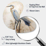 Majestic Blue Heron Horizon II - Asymmetric Metal Wall Art