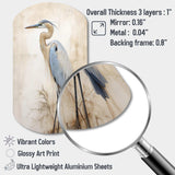 Majestic Blue Heron Horizon II - Asymmetric Metal Wall Art