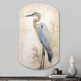 Majestic Blue Heron Horizon II - Asymmetric Metal Wall Art