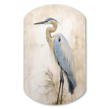 Majestic Blue Heron Horizon II - Asymmetric Metal Wall Art