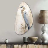 Majestic Blue Heron Horizon II - Asymmetric Metal Wall Art