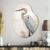 Majestic Blue Heron Horizon II - Asymmetric Metal Wall Art