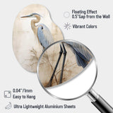 Majestic Blue Heron Horizon II - Asymmetric Metal Wall Art