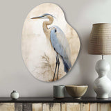 Majestic Blue Heron Horizon II - Asymmetric Metal Wall Art