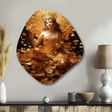 Hinduism Lakshmis Golden Grace God - Asymmetric Metal Wall Art