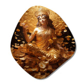 Hinduism Lakshmis Golden Grace God - Asymmetric Metal Wall Art