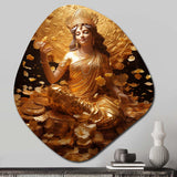 Hinduism Lakshmis Golden Grace God - Asymmetric Metal Wall Art