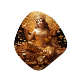 Hinduism Lakshmis Golden Grace God - Asymmetric Metal Wall Art