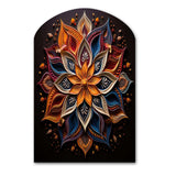 Hinduism Rangoli Whispers - Asymmetric Metal Wall Art